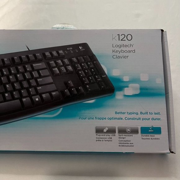 Logitec Keyboard K120‎ Plug-and-Play USB Keyboard, black NIB-Open box unused - Picture 2 of 6